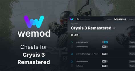 Crysis 3 Remastered Cheats and Trainers for PC - WeMod