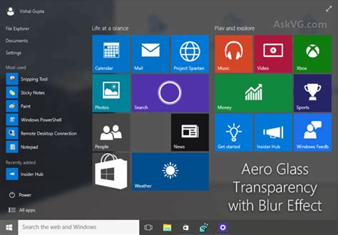 How to Enable Aero Glass Transparency with Blur in Windows 10? – AskVG