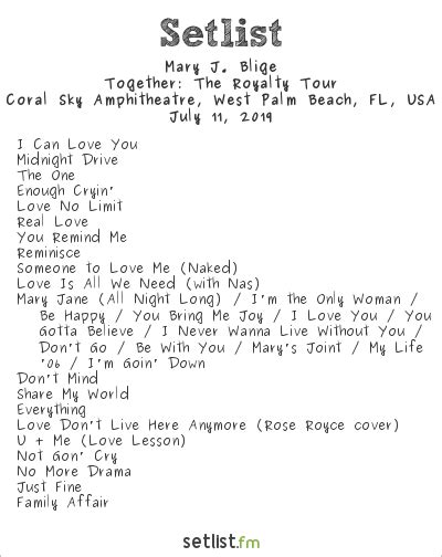 Setlist Spoilers for Mary J Blige & Nas's Royalty Tour! | setlist.fm