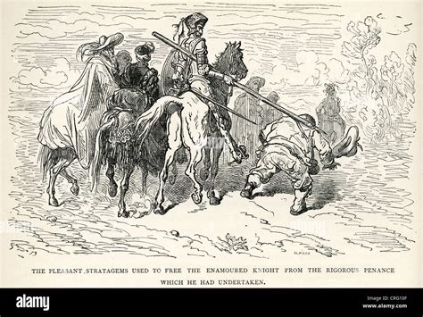 Don Quixote the enamored knight. Illustration by Gustave Dore from Don ...