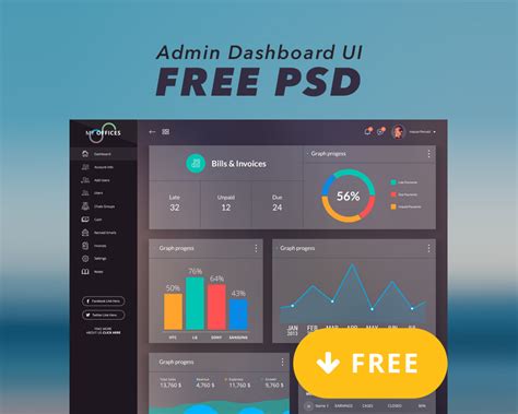 Admin Dashboard UI Free PSD – Download PSD