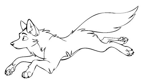 BaseBeast Jumping Wolf Lineart by Wolfinstar on DeviantArt