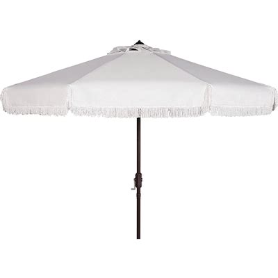 White Premium Beach Umbrella With Fringe