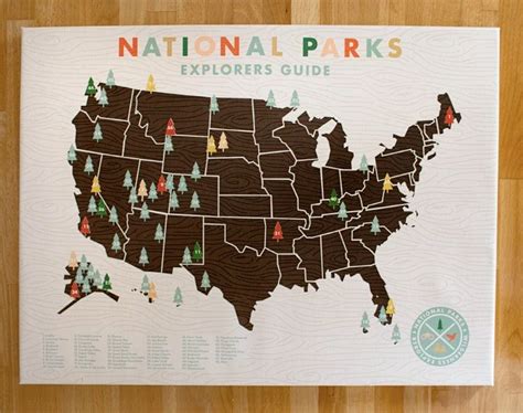 National Parks Checklist Map Print on Canvas | wilderless