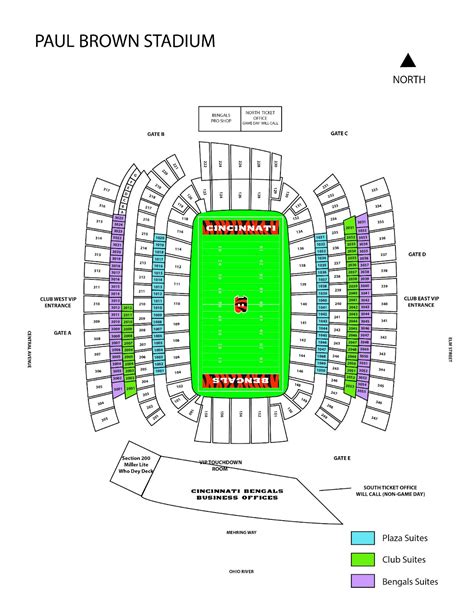 Paycor Stadium Seating Chart 2023 | Paul Brown stadium seating chart ...