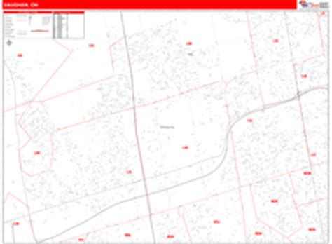 Vaughan Wall Map Red Line Style by MarketMAPS