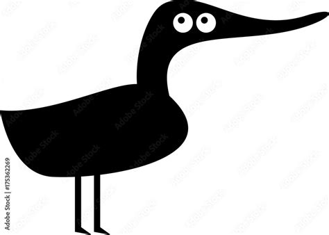 Funny cartoon duck silhouette Stock Vector | Adobe Stock