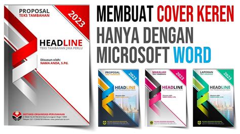 Cara Buat Cover Keren di Microsoft Word - YouTube