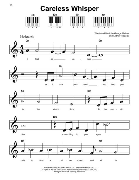 George Michael "Careless Whisper" Sheet Music Notes | Download Printable PDF Score 182151