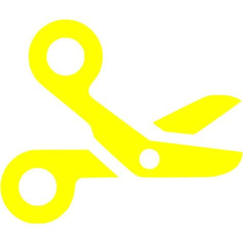 Yellow scissors icon - Free yellow scissor icons