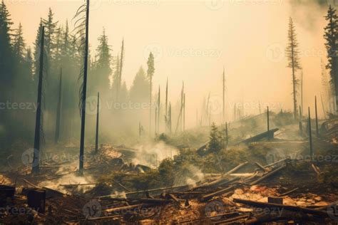 An impactful image showcasing the devastating effects of pollution on a ...