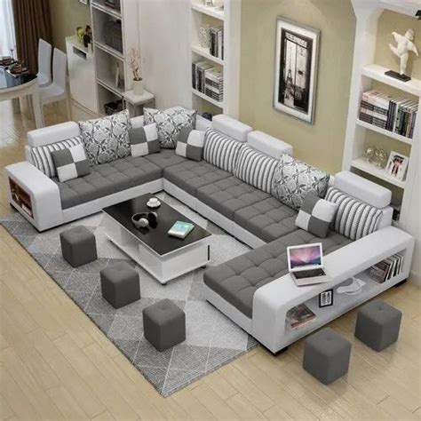 Modern Brown U Shaped Living Room Sofa Set at Rs 85000/set in Bengaluru ...