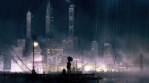 2048x1152 Anime Background City Night 4k Wallpaper,2048x1152 Resolution HD 4k Wallpapers,Images ...