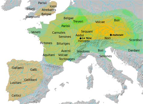 Celtic tribes - this map shows the regions the various Celtic tribes ...