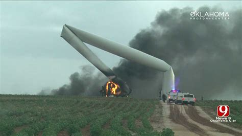 Wind Turbine Catches Fire, Collapses After Storms Move Through Custer ...