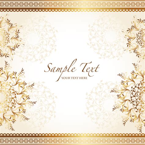 Golden floral elegant background vector 05 free download