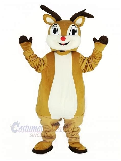 Red Nose Rudolph Reindeer Mascot Costume Animal