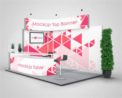 3 Exhibition Stand Mock-ups Free in PSD