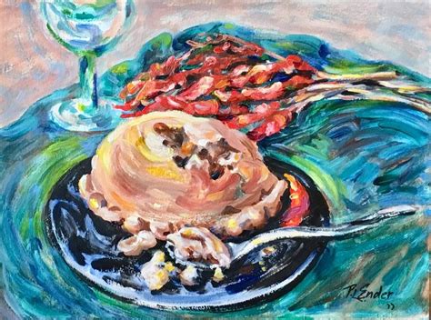 Meat Pie Painting by Pauline Ender | Saatchi Art