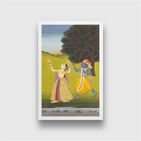 Krishna and Radha Dancing Painting | MeriDeewar