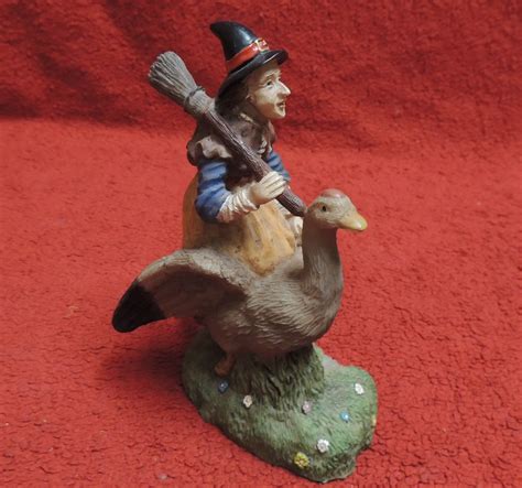 Rare Vintage Witch on a Goose Figurine Mother Goose Replica | Etsy ...