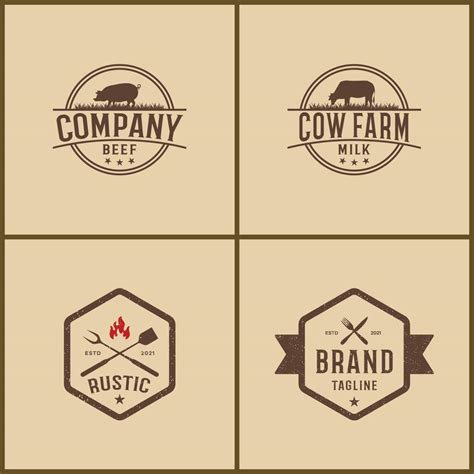 conjunto paquete rancho vintage, logotipo rústico 3310200 Vector en Vecteezy