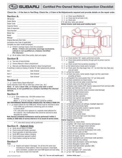 21 inspection checklist car - Free to Edit, Download & Print | CocoDoc