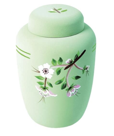 Classic Green Floral Biodegradable Urn | Biodegradable urns ...