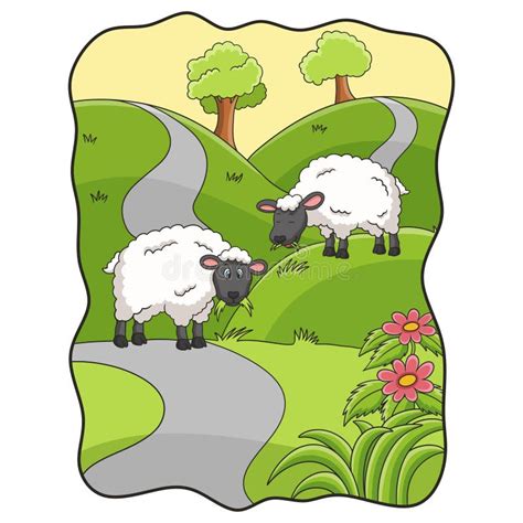 Sheep Eating Grass Stock Illustrations – 283 Sheep Eating Grass Stock ...