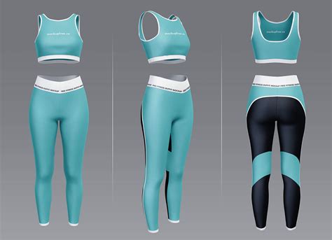 Free Women's Fitness Outfit (Clothes) Mockup PSD - Good Mockups