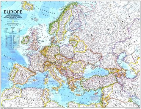 Amazon.com : National Geographic: Europe 1992 - Historic Wall Map Series - 28.75 x 22.25 inches ...