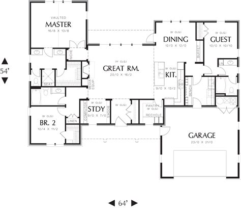 Ranch House Plan with 3 Bedrooms and 3.5 Baths - Plan 3153