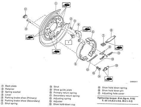 Nissan titan parking brake adjustment diagram