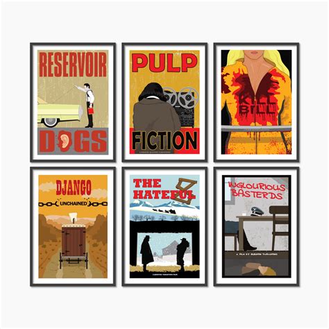 Tarantino Movie Poster Collection // Film Print Set of 6 // | Etsy UK