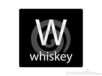 NATO Phonetic Alphabet Letter Whiskey Cartoon Vector | CartoonDealer.com #140006781