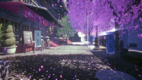 Japanese Street Lined With Cherry Blossoms Live Wallpaper - WallpaperWaifu