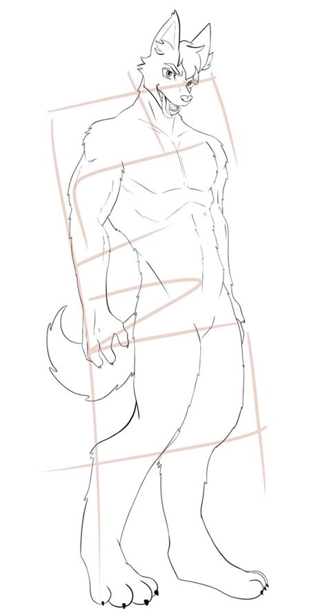 Dogwolf OC Furry Drawing Base Outline - Etsy