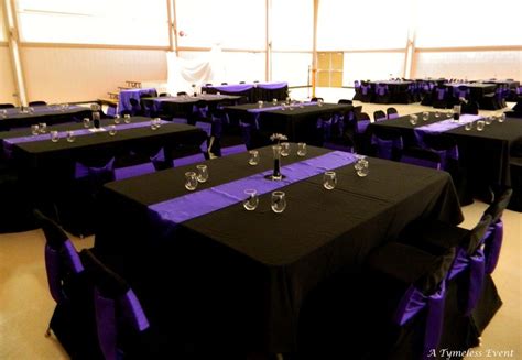 Balgonie...Black & Purple! | Black tablecloth, Table runners wedding, Table runner diy