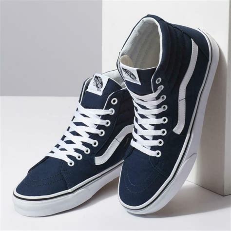 Vans - Vans SK8 Hi Canvas Dress Blues/True White Men's Classic Skate Shoes Size 11 - Walmart.com ...