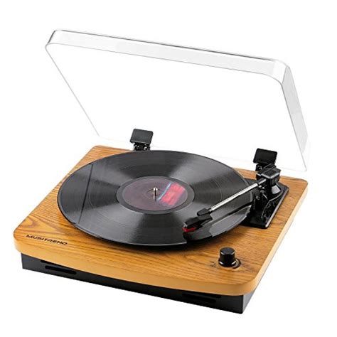 Musitrend LP 3-Speed Turntable with Built-in Stereo Speakers, Vintage Style Record Player ...