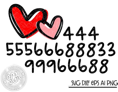 I love you numbers SVG SCA 20 – socuteappliques.net