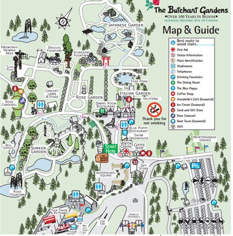 Butchart Gardens Map - Home Decor