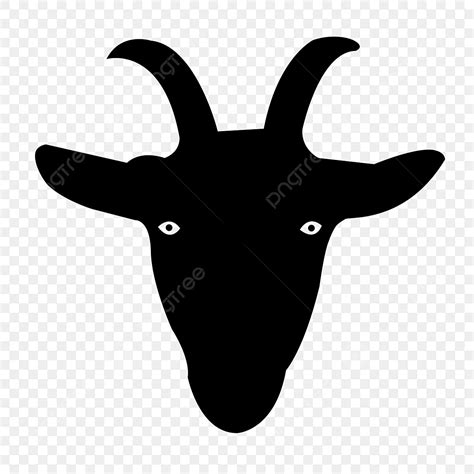 Goats Silhouette Transparent Background, Goat Face Silhouette Vector ...