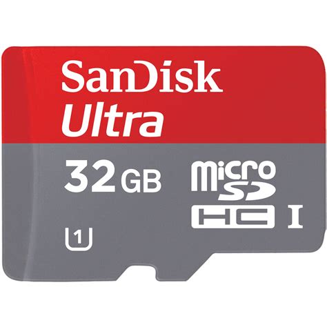 SanDisk 32GB microSD HC Memory Card Ultra Class 10 UHS-I B&H