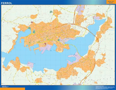 wall map of Ferrol Spain | Largest wall maps of the world.