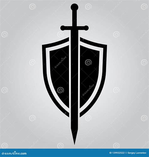 Shield Sword Vector Logotype. Law Legal Protection Logo Design ...