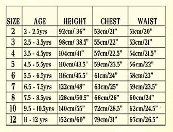 Size chart for kids | Size chart for kids, Clothing size chart, Charts for kids