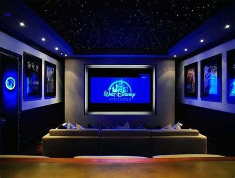 Top 40 Best Home Theater Lighting Ideas - Illuminated Ceilings and Walls