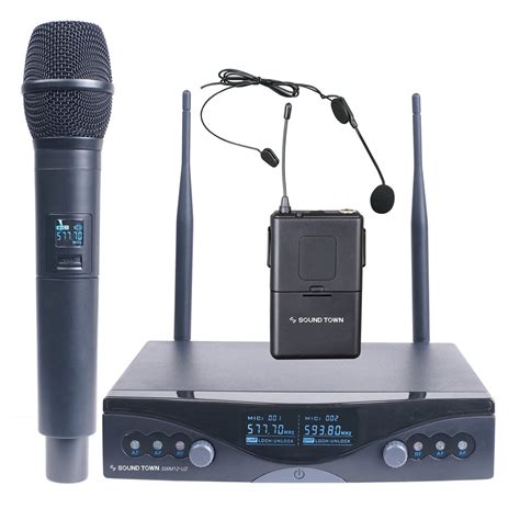 Sound Town Professional Dual-Channel UHF Wireless Microphone System ...