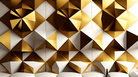 Premium Vector | Golden and white geometric pattern wallpaper